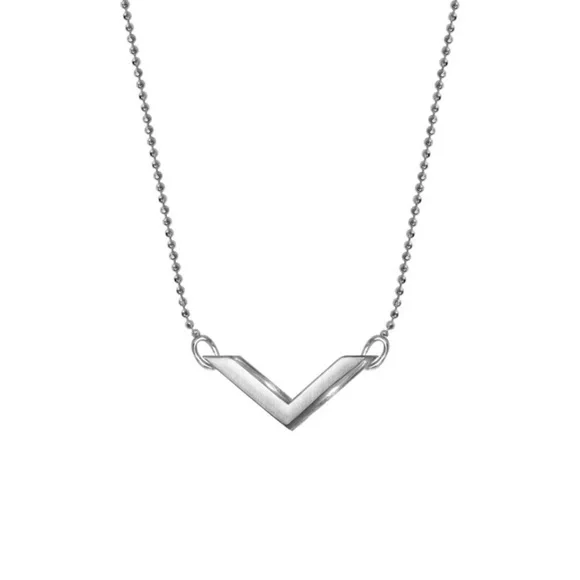Alex Woo Sterling Silver Chevron Pendant Necklace